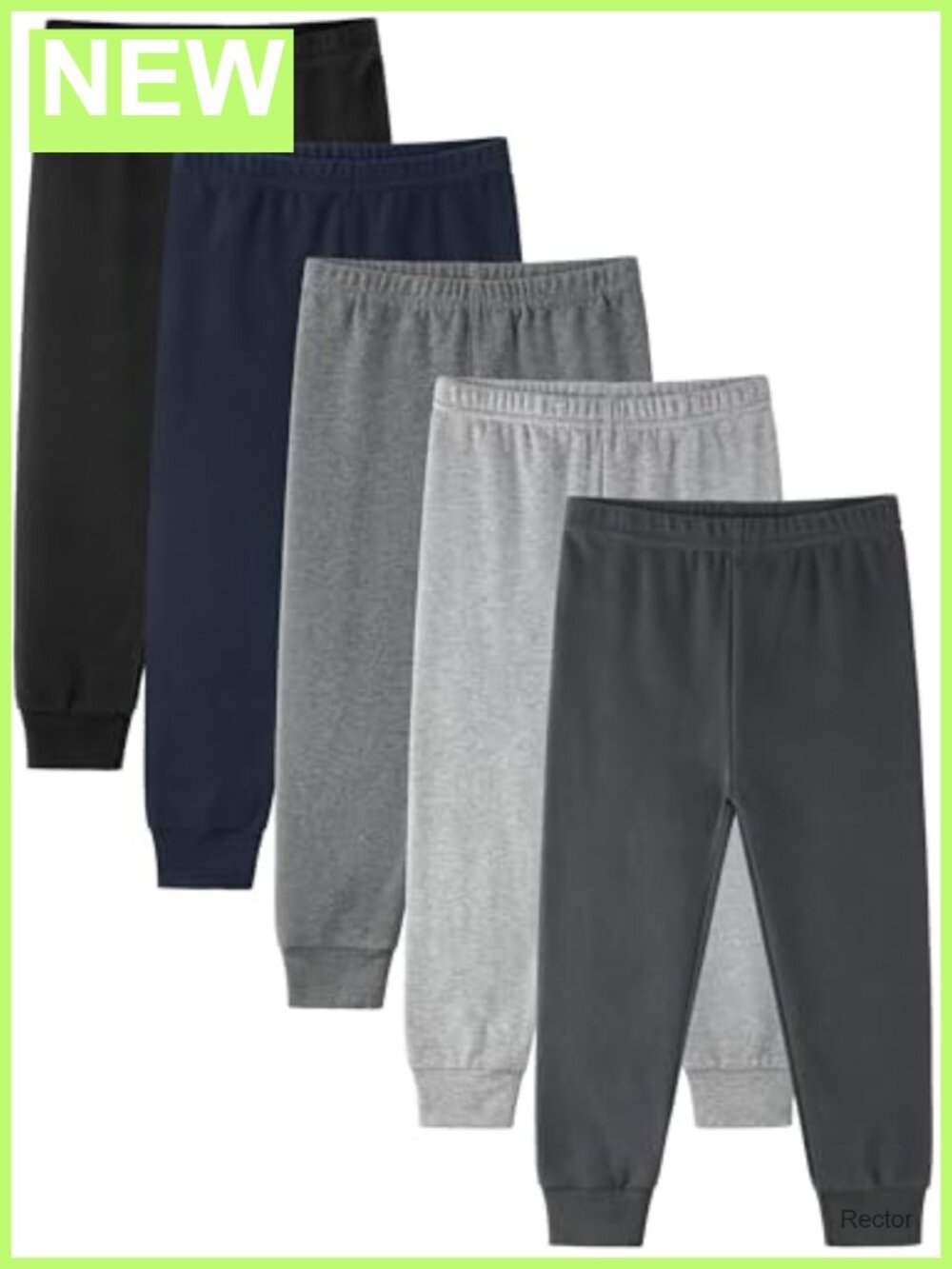 5 Pack Toddler Boys Cotton Jogger Pants Pull-On Tapered Ankle